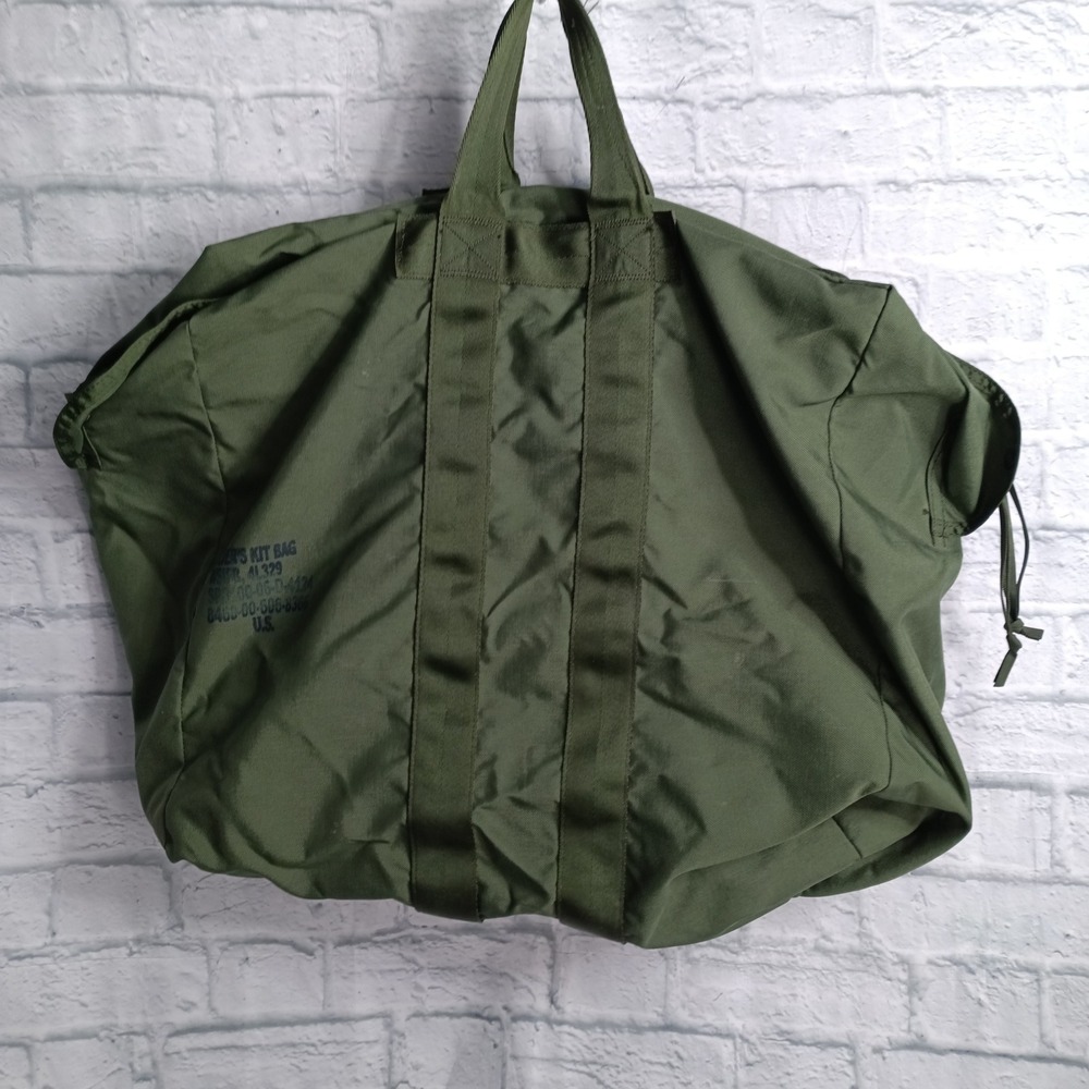 Vintage US Military Flyer Kit Bag OD Green Canvas Duffel Heavy Duty Carry  s12